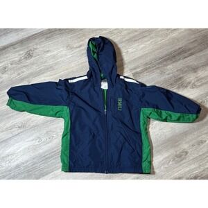 Nike Kids Windbreaker Jacket Size 4 Toddler Blue Green Full Zip
